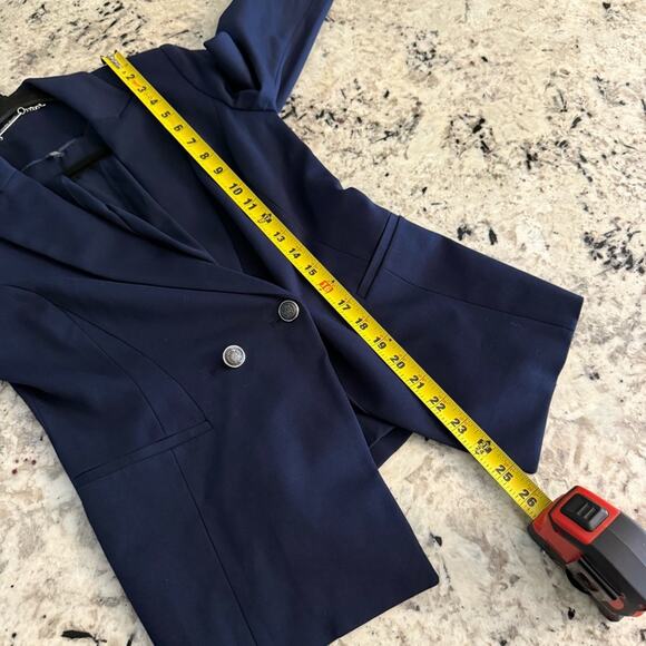 White House Black Market Navy Blue Military Button Blazer Jacket 0 570277166 - Picture 12 of 16